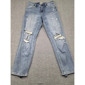 Altar'd State Womens Distressed Denim Jeans Size 27 Blue High Rise